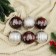 Set of balls plastic D-8 cm, 6 pcs "Fairytale patterns" feathers of stripes, brown silver