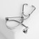 Brooch "Stethoscope", white color in silver