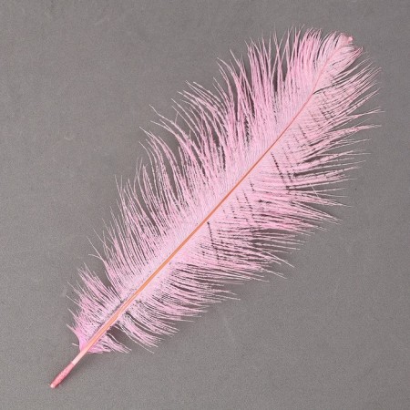 Feather for decor, size: 25-30 cm, pink color-4