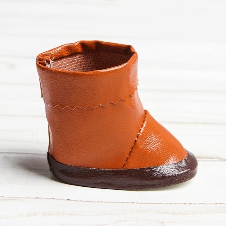 Boots with lapels for dolls, sole length - 7.5 cm, brown color-1