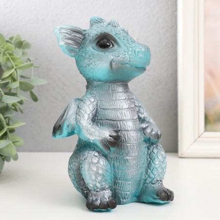 Figure "Dragon" 18x10x10 cm, turquoise-1