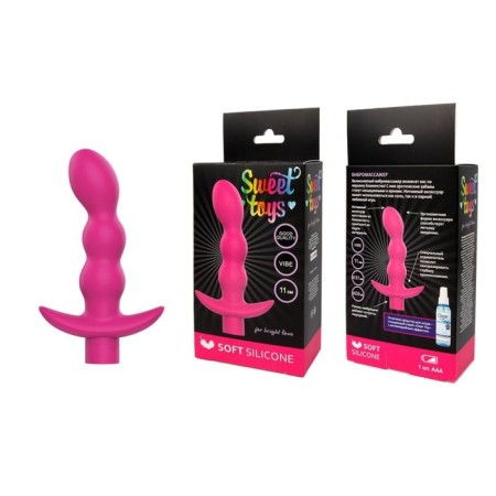 Anal vibration massager Sweet Toys, Soft Touch Silicone, 11 x 2.9 x 3.1 cm, pink
