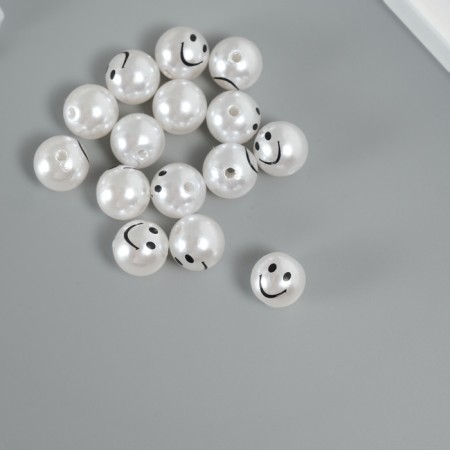 Busina for creativity plastic "Pearls - Smile" Set 15 pcs d = 1.2 cm-2