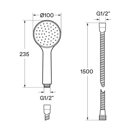 Santek bath mixer "Rox", long spout, with accessories, chrome-4