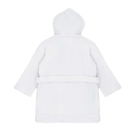 Baby waffle robe, height 104-116 cm, white color-2