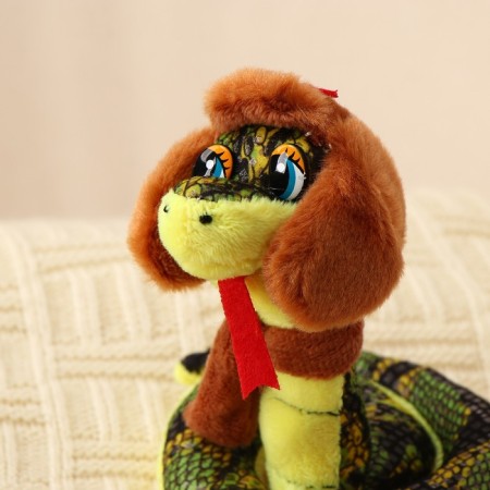 Soft toy "Snake", 10 cm, brown color-2