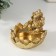Polystone candlestick for 1 candle "Ganesha in the lotus" gold 9x8.2x7 cm