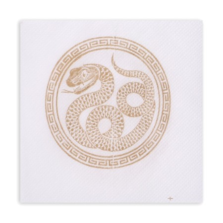 New Year's napkins Paper Lilia "Golden Cobra", 1 layer, 24x24 cm, 50 pcs-1