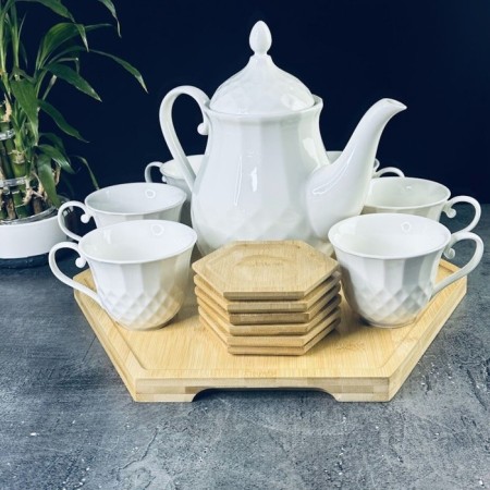 Tea set of Lenardi Bamboo, on a stand, 13 items