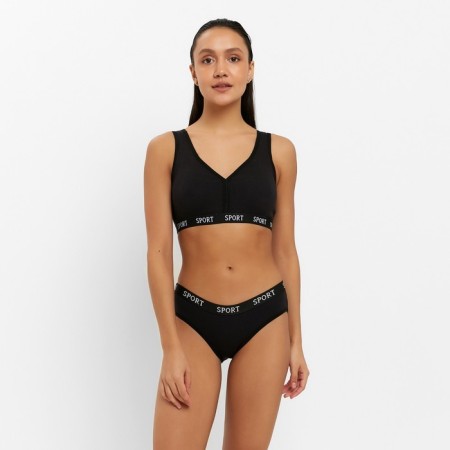 Female set (top, panties) Black color, size 42-44