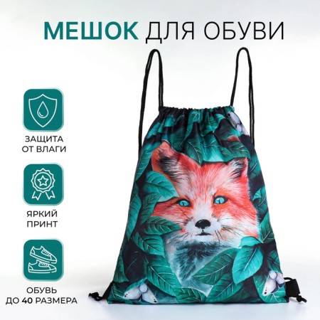 Bag for shoes on the lace, green color