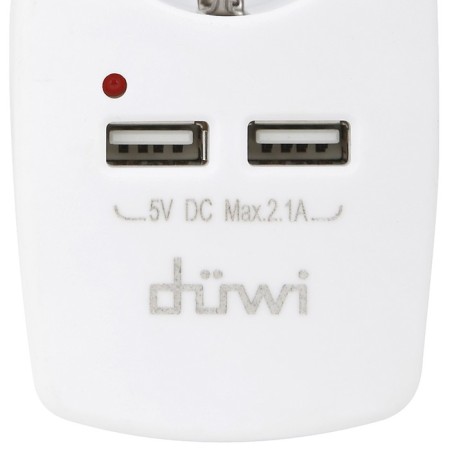Adapter 1 Nest + 2 USB port on the European fork s/h 16a 230v 3680W ip20 white 27418 6,-6