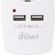 Adapter 1 Nest + 2 USB port on the European fork s/h 16a 230v 3680W ip20 white 27418 6,