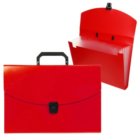 A4 Calligrata Portfli folder, 6 departments, 700 μm, up to 300 sheets, red