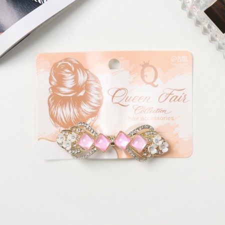 Clothing machine for hair "rosemary" bow, 7 cm, gold-2
