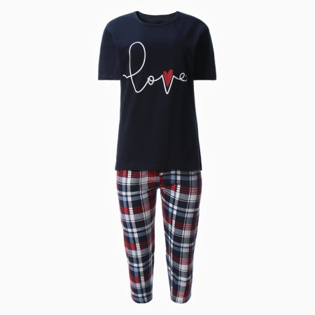 Homemade set (T-shirt/Bridges), dark blue color, size 44
