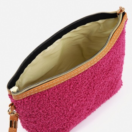Cosmetic bag with a lining, raspberry color-2