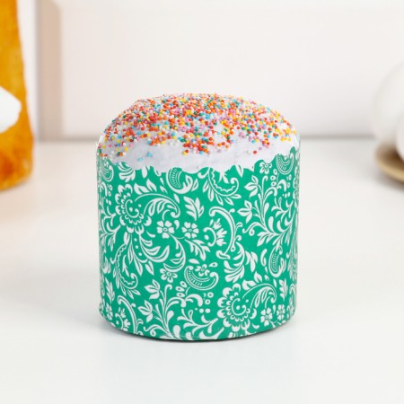 Paper form for cupcake, muffins and kulich "green flora" 70 x 60 mm