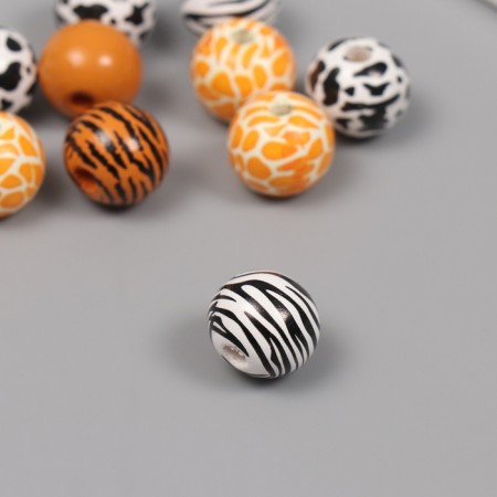 Beads for creativity tree "Animal print" set of 10 pcs 1.6x1.6x1.6 cm-2
