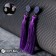 Earrings "Brushes" harmony, purple color, l brush 8.5 cm