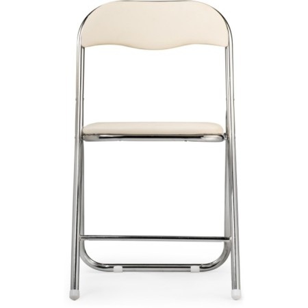 Fold 1 Metal Carcass chair, metal/eco -leather, chrome/beige 43x40x77 cm-2