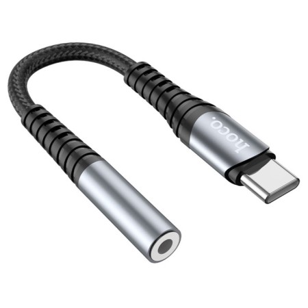 Adapter Hoco LS33, Type -C (M) - Jack 3.5mm (F), 12 cm, gray-5