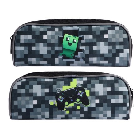 Penal soft, 1 compartment, 80 x 210 x 40 mm, voluminous, calligrata PMO 21-20, "Pixels"-1