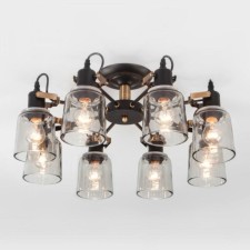 Astor chandelier, 8x60W E27, bronze color, black