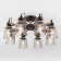 Astor chandelier, 8x60W E27, bronze color, black