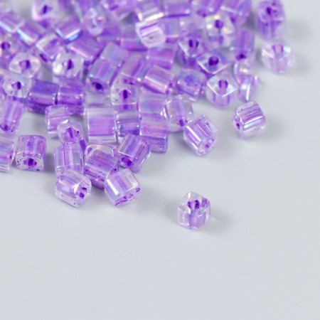 Glass beads 6/0 "Cube. Translucent. Lilac" 10 g