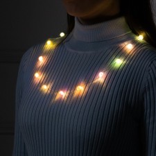 Светодиодные бусы "Бусинки", 80 см, LED(1608)-16-4.6V, AG13x3 (в компл.), 3 реж, свечение тёплое белое