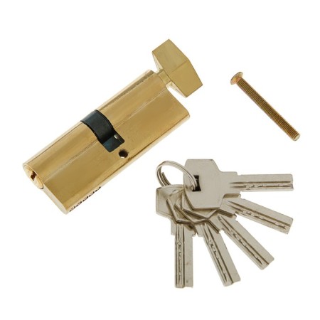Cylinder mechanism, 80 mm, with a turntable, performance. Key, 5 keys, color gold
