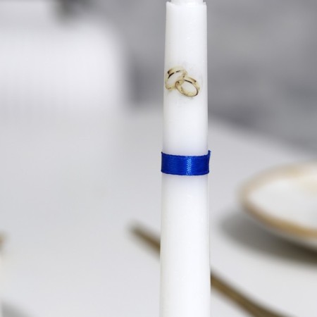 Set of wedding candles "Council and love with rose" Blue: Parents 1.8x15cm, hearth 5x9.5cm-2