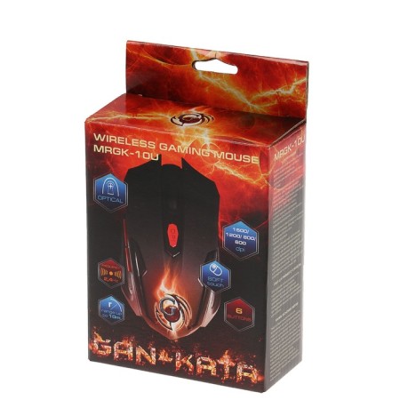 Mouse Dialog MRGK-10U GAN-KATA, Game, Wireless, 1600 DPI, 1xaa, USB, Black-5