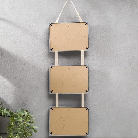 Triple photo frame on braid L-1 10x15 cm silver (plastic screen)-2