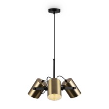 Suspended lamp Freya Fr4004PL-03BBS Elori, 400x420x1830 mm, E27, 3x25W, black color and brass