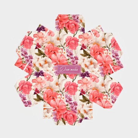 Folding box "Bright flowers", 15 x 13 x 6 cm-6