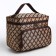 Cosmetic bag with a zipper, with a mirror, brown color