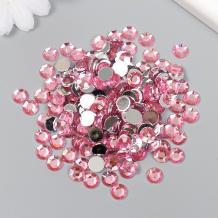 Decor for creativity plastic "Rhinestones. Light pink" set 300 pcs d = 0.8 cm-2