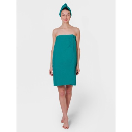 Female bathing set, size 78x145 cm, emerald color