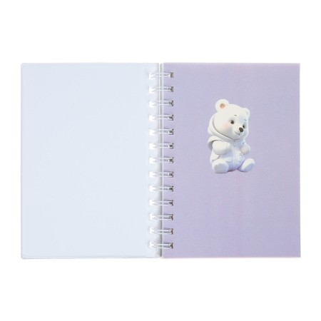 Notebook Gift Book on the comb 80l, line, color block, PVC cover 3D Bear (17.6x13.5cm) 105-4