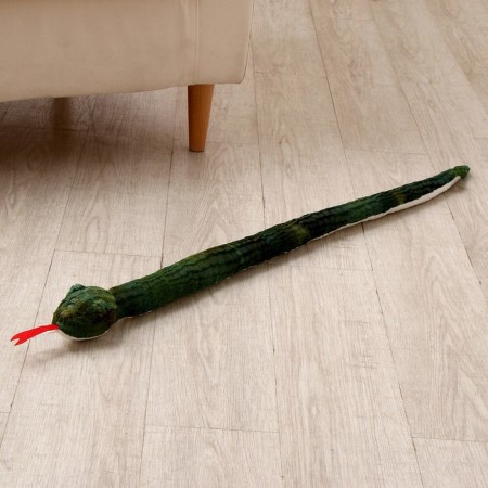 Soft toy "Snake", green with a white tummy, 95 cm-3