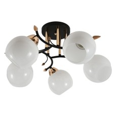 Lamp Ceiling Economy Service 10089/5BK+FGD WT, 5x60W, E27, 30x53x53 cm