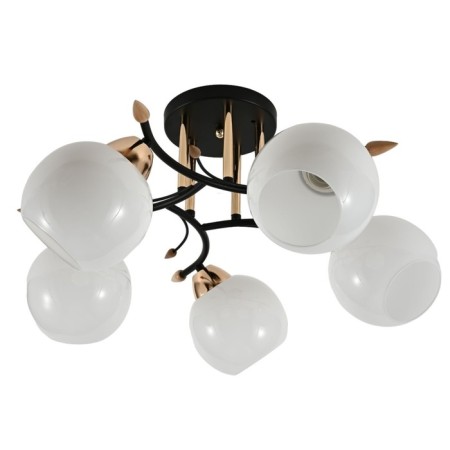 Lamp Ceiling Economy Service 10089/5BK+FGD WT, 5x60W, E27, 30x53x53 cm