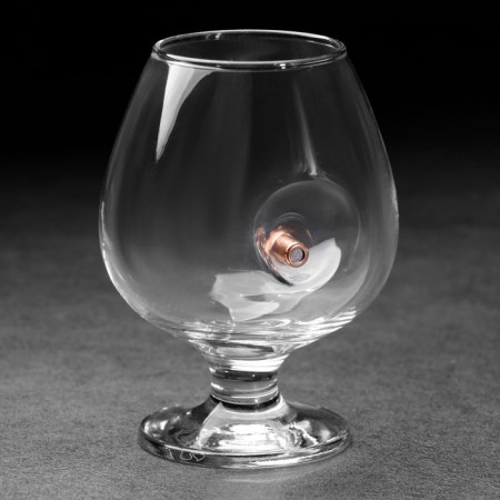 The glass "impenetrable. VKS", for cognac, emblem with a bullet, 390 ml-1