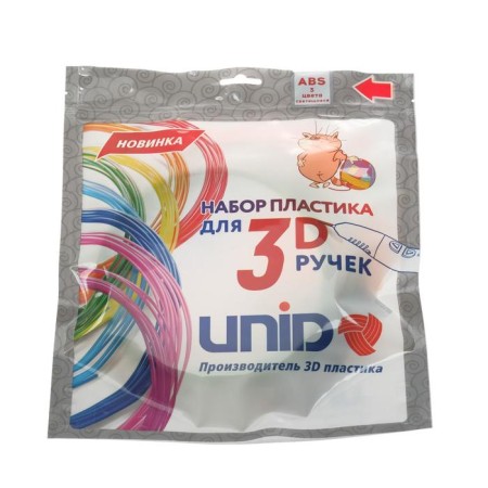 UNID ABS- "F", for 3D pen, 10 m, 3 colors in a set, luminous-6