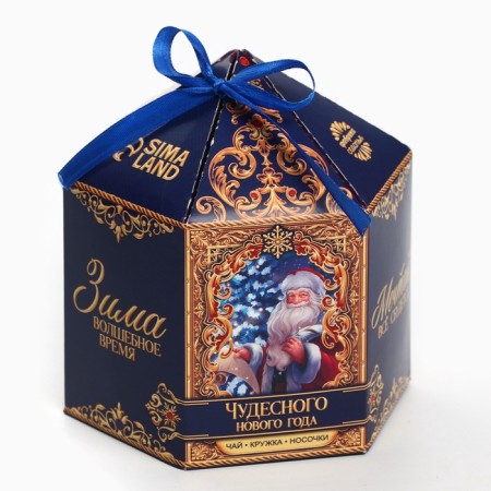 Gift set of "Wonderful Year": black tea with orange, 50 g, mug 300 ml., Socks 36 - 39 size-6