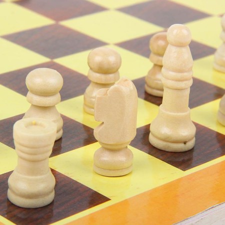 Chess is table, 29 x 29 cm, woodboard, plastic figures-5