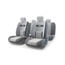 Авточехлы универcальные AUTOPROFI COMFORT, COM-1105 D.GY/L.GY (M), велюр, набор из 11 предметов, цвет тёмно-серый/светло-серый