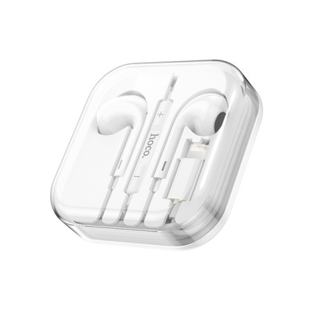Hoco M1 Max headphones, wired, inserts, microphone on Bluetooth 5.0, Lightning, 1.2 m, white-2